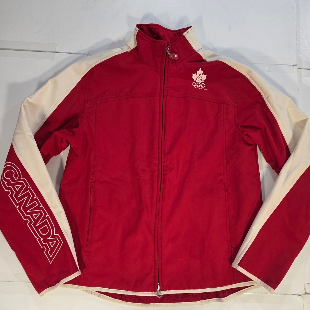 HBC Team Canada 2006 Olympic Official Outfitter Red Full Zip Jacket Mens Medium